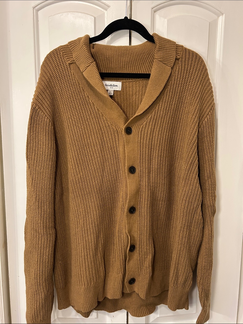 Goodfellow & Co Tan Shawl Collar Button-Up Cardigan